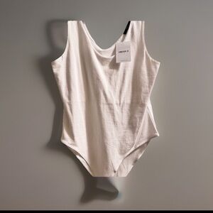 Forever 21 White Knit Bodysuit Top Size Extra Large NWT